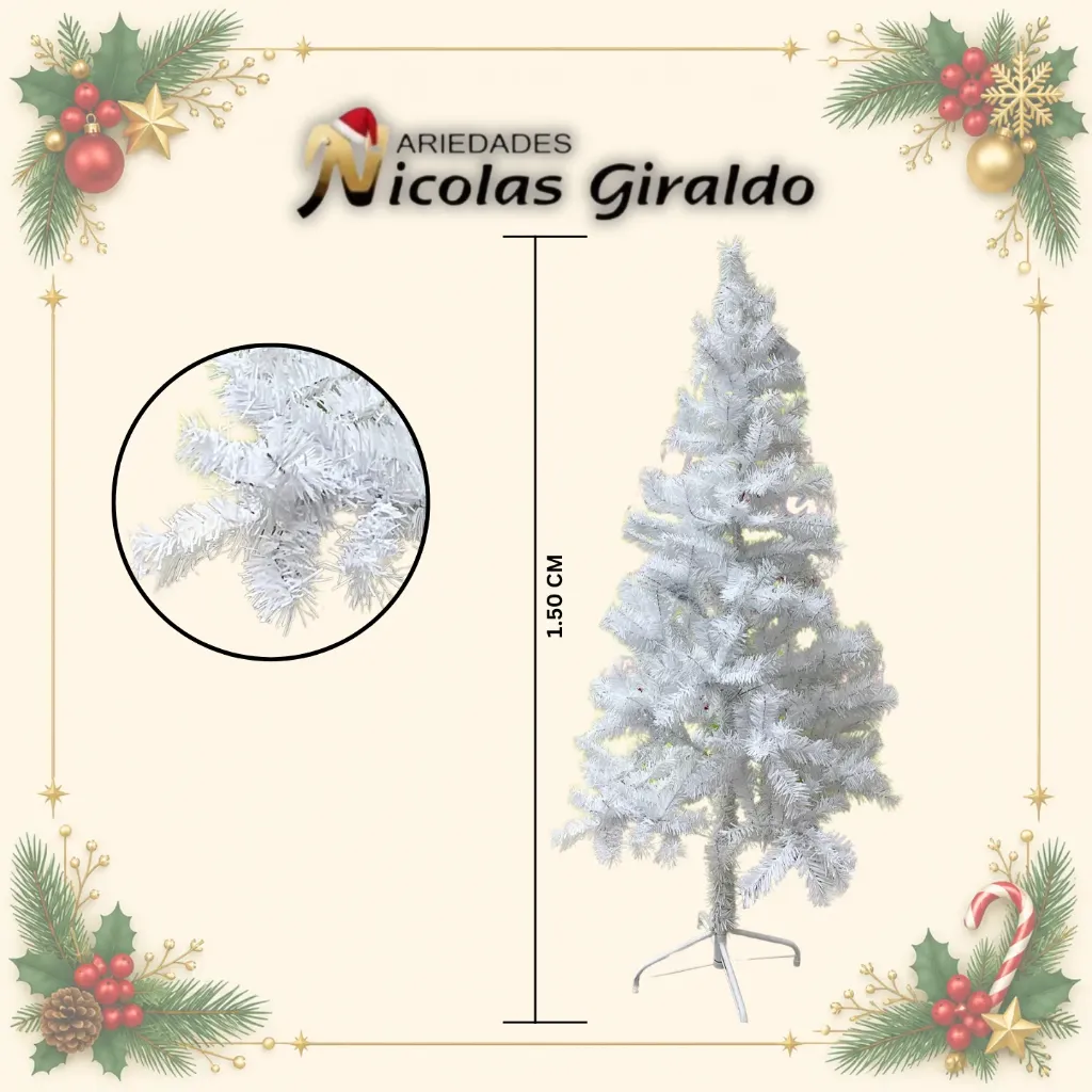 ARBOL NAVIDEÑO BLANCO X1.50 CM