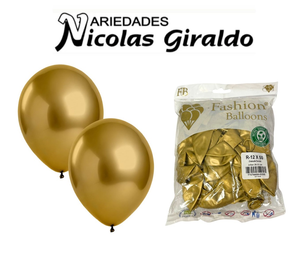 [845205] Bomba ballons r12x50 cromado dorado