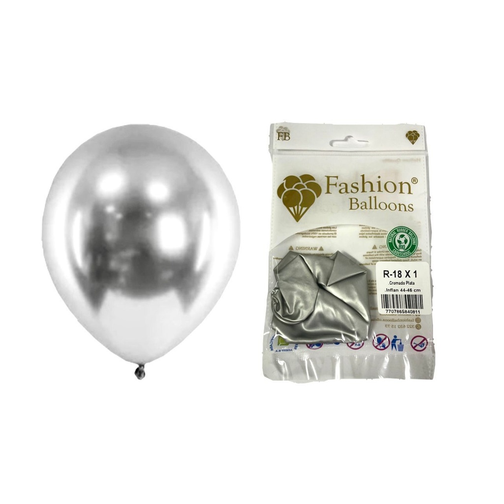 Bomba ballons r18x1 cromado plata