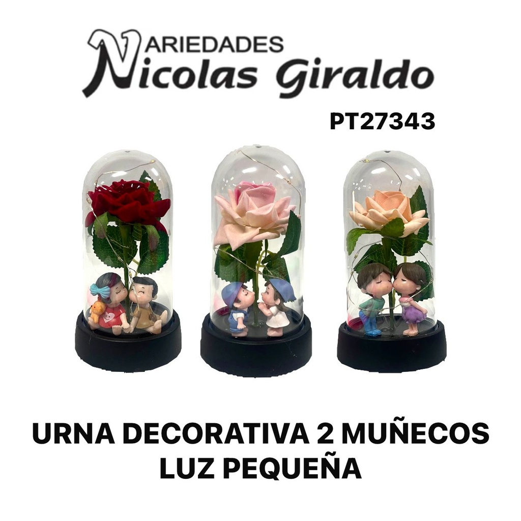 Urna decorativa 2 muñecos luz pequeña  
