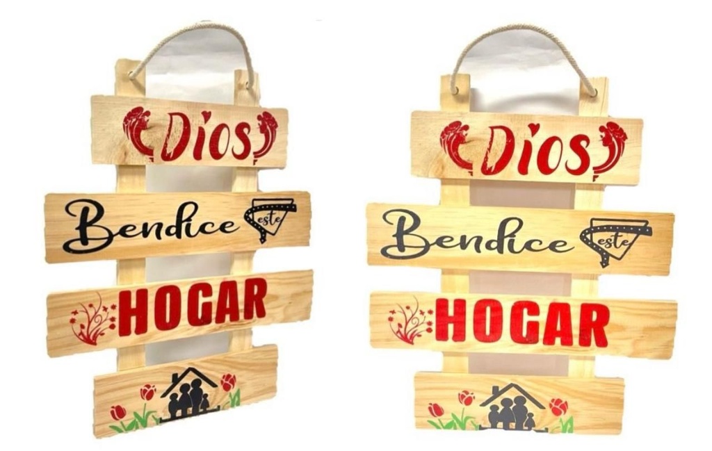 Letrero madera grande mensaje