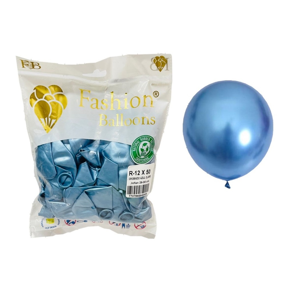 Bomba ballons r12x50 cromado azul claro