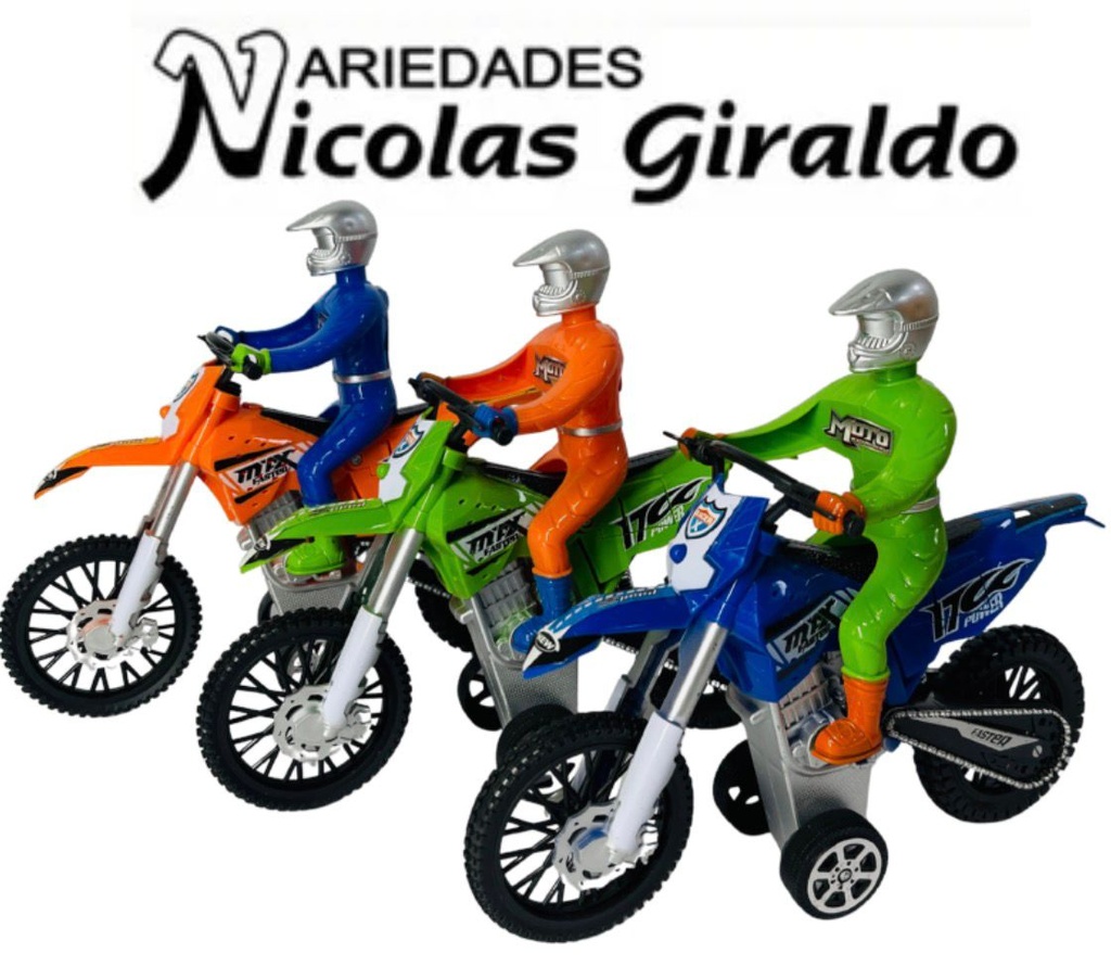 Moto cross con piloto impulso mediana 