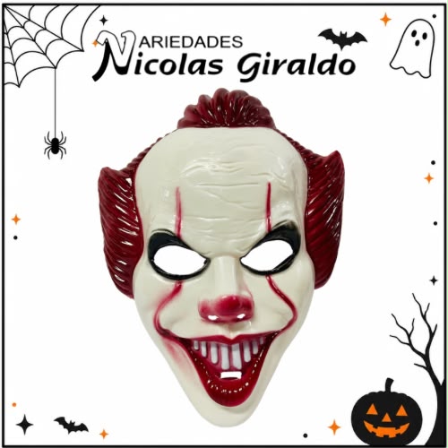 Mascara halloween payaso it sin pelo