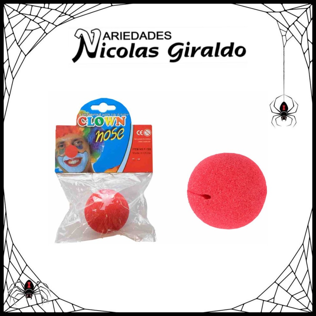 Nariz halloween payaso espuma PQT X12 
