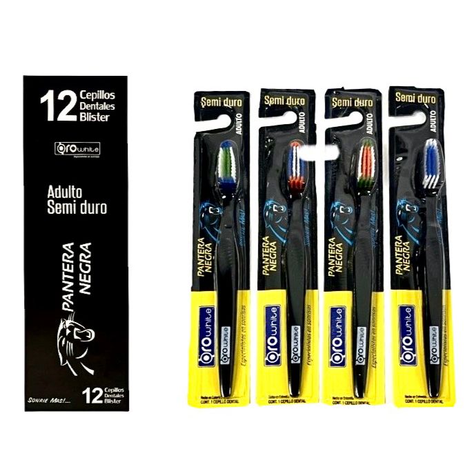 Cepillo dental oro pantera negra caja x12  