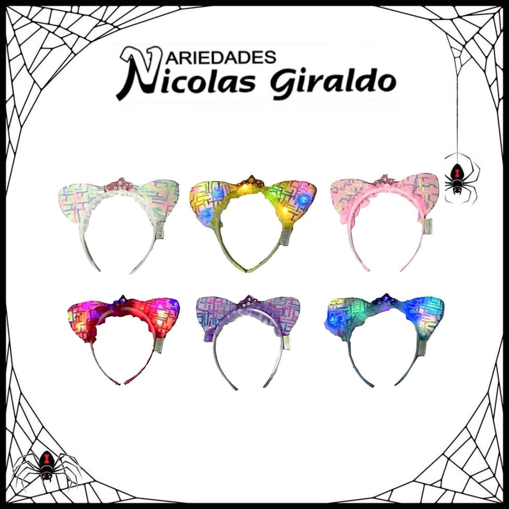 Diadema halloween gata luz 
