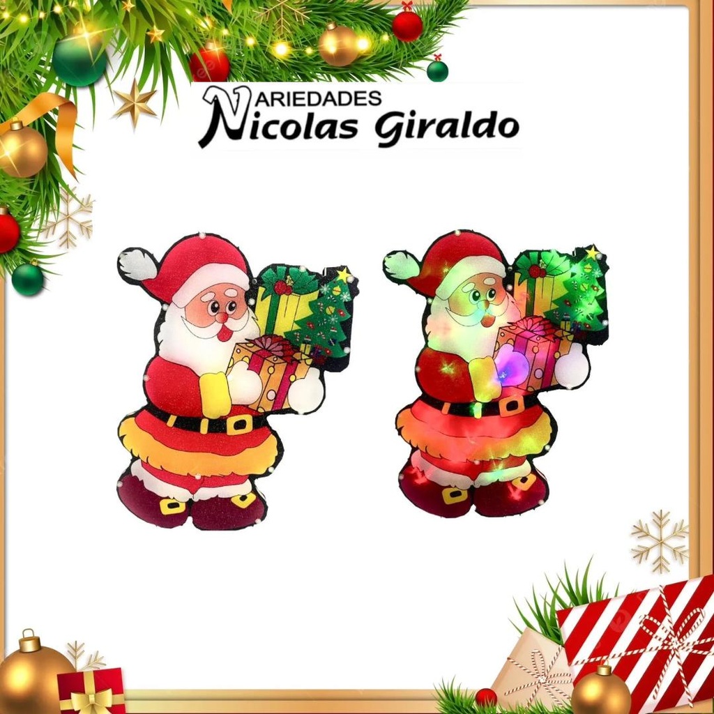 @INSTALACION FIGURA LED PAPA NOEL 2 CARAS 20 LUCES  