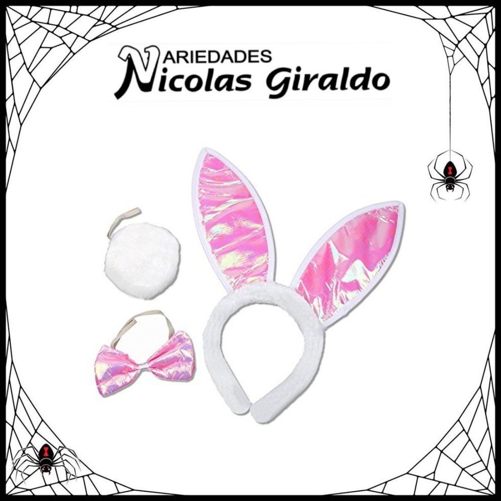 Set halloween coneja x3 piezas tornasol