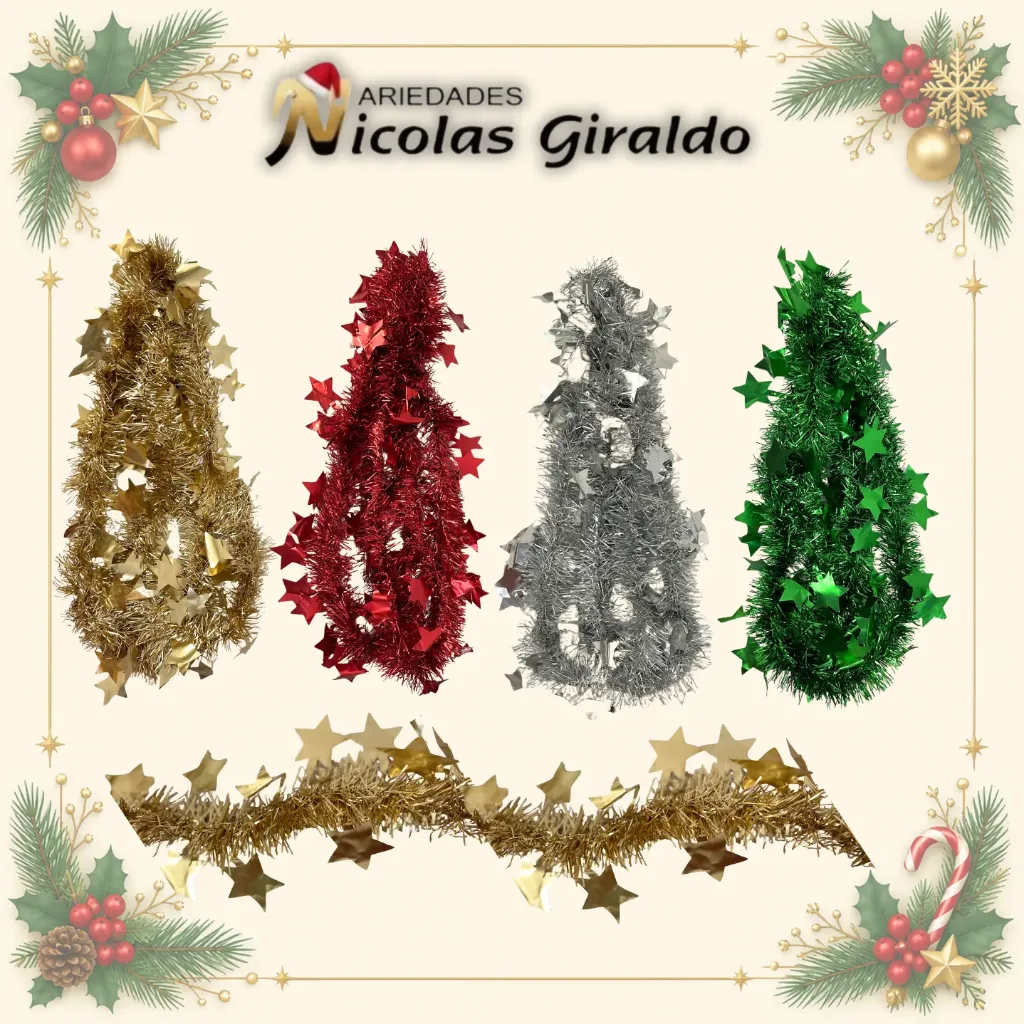 [S1331] GUIRNALDA COLOR MATE ESTRELLAS 4 COLORES