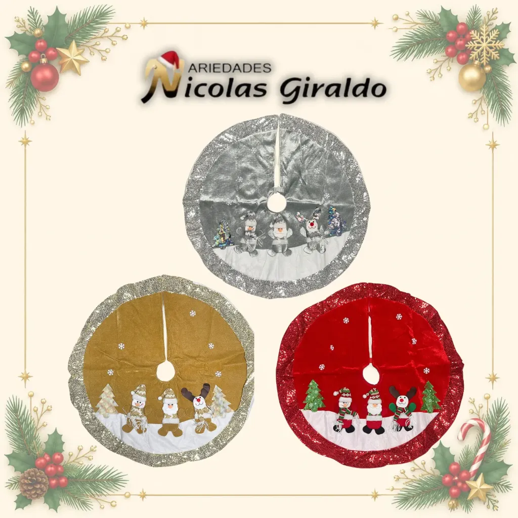 [A0636] PIE DE ARBOL FINO 90CM 3 MUÑECOS 3 COLORES