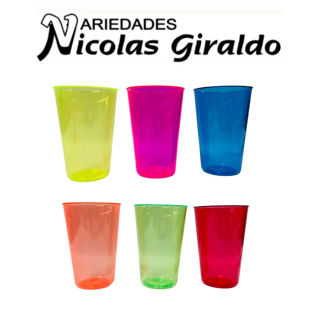 Vaso acrilico redondo pqt x6