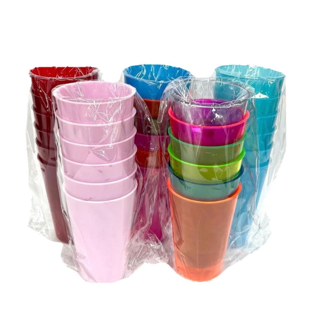 Vaso acrilico redondo pqt x6