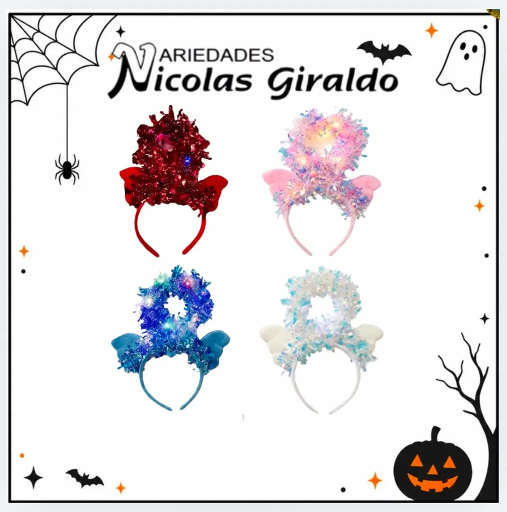 [SE6058] Diadema halloween angel brillante 