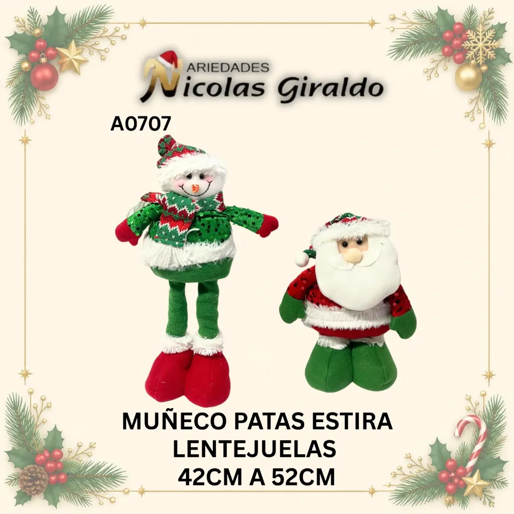 [A0707] MUÑECO PATAS ESTIRA LENTEJUELAS 42CM 52CM