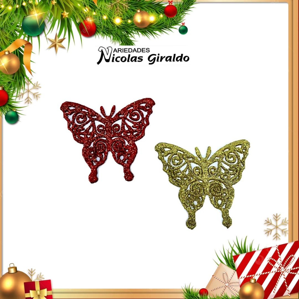 @ADORNO NAVIDAD MARIPOSA MIRELLA BOLSA X2  