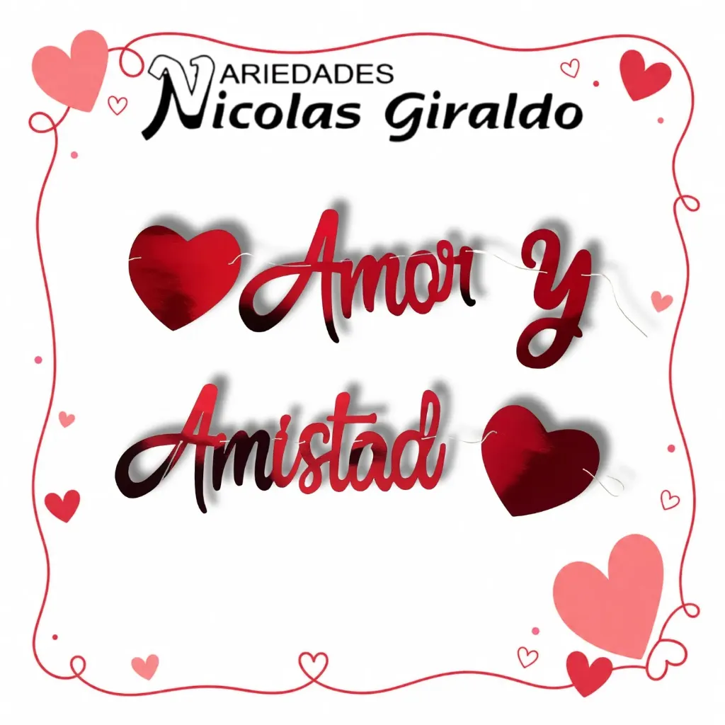 [AM3201] Letrero amor y amistad cursivo