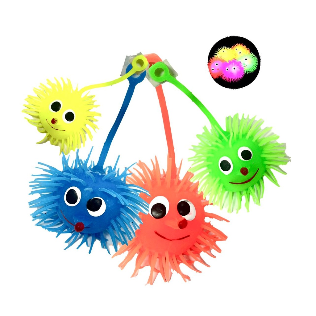 Bolitron redondo peludo color neon