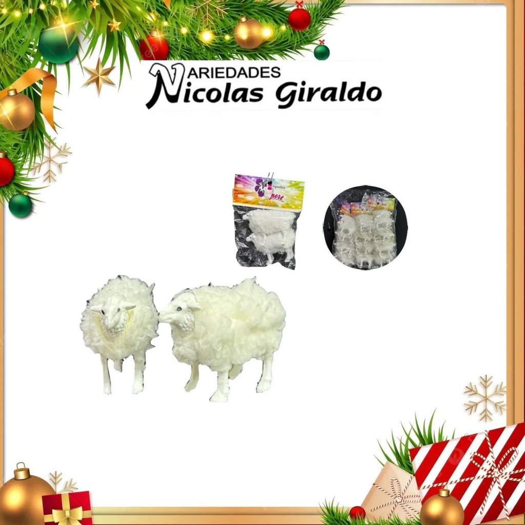 [ORQUI03] ANIMAL OVEJA PELUDA PEQUEÑA X2 PQT X12