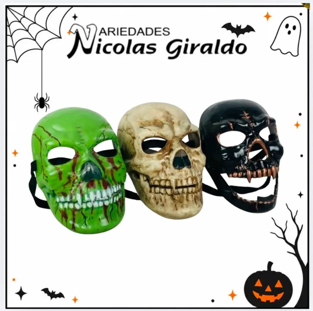 [DK508] @Mascara halloween calavera colmillos