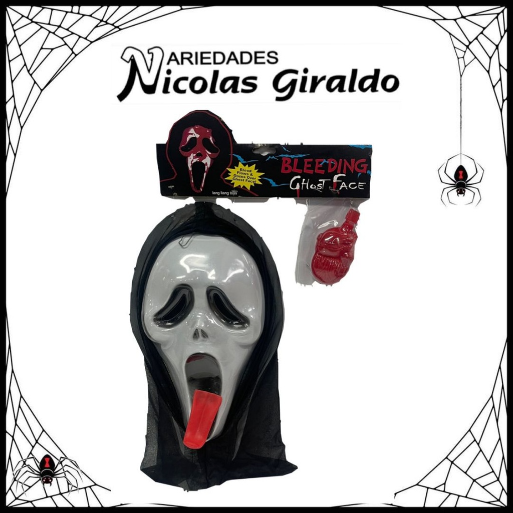 @Mascara halloween muerte con sangre con lengua 