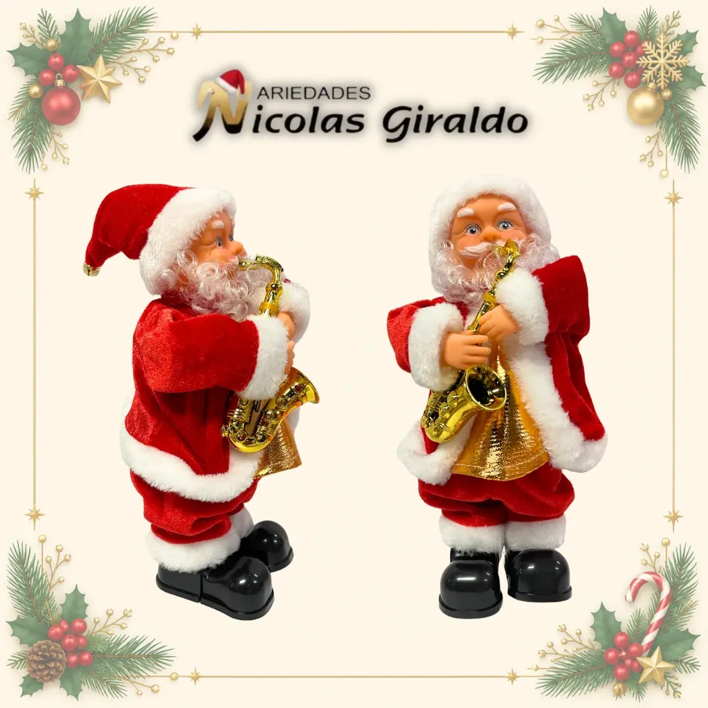 [219-PAPA] PAPA NOEL PILAS MUSICAL BAILARIN CON INSTRUMENTO