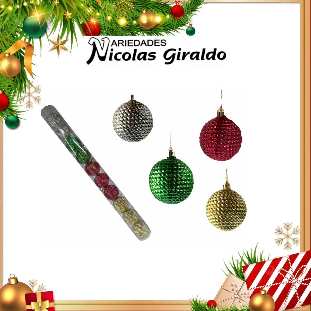 @BOLA NAVIDEÑA 6CM X10 MULTICOLOR