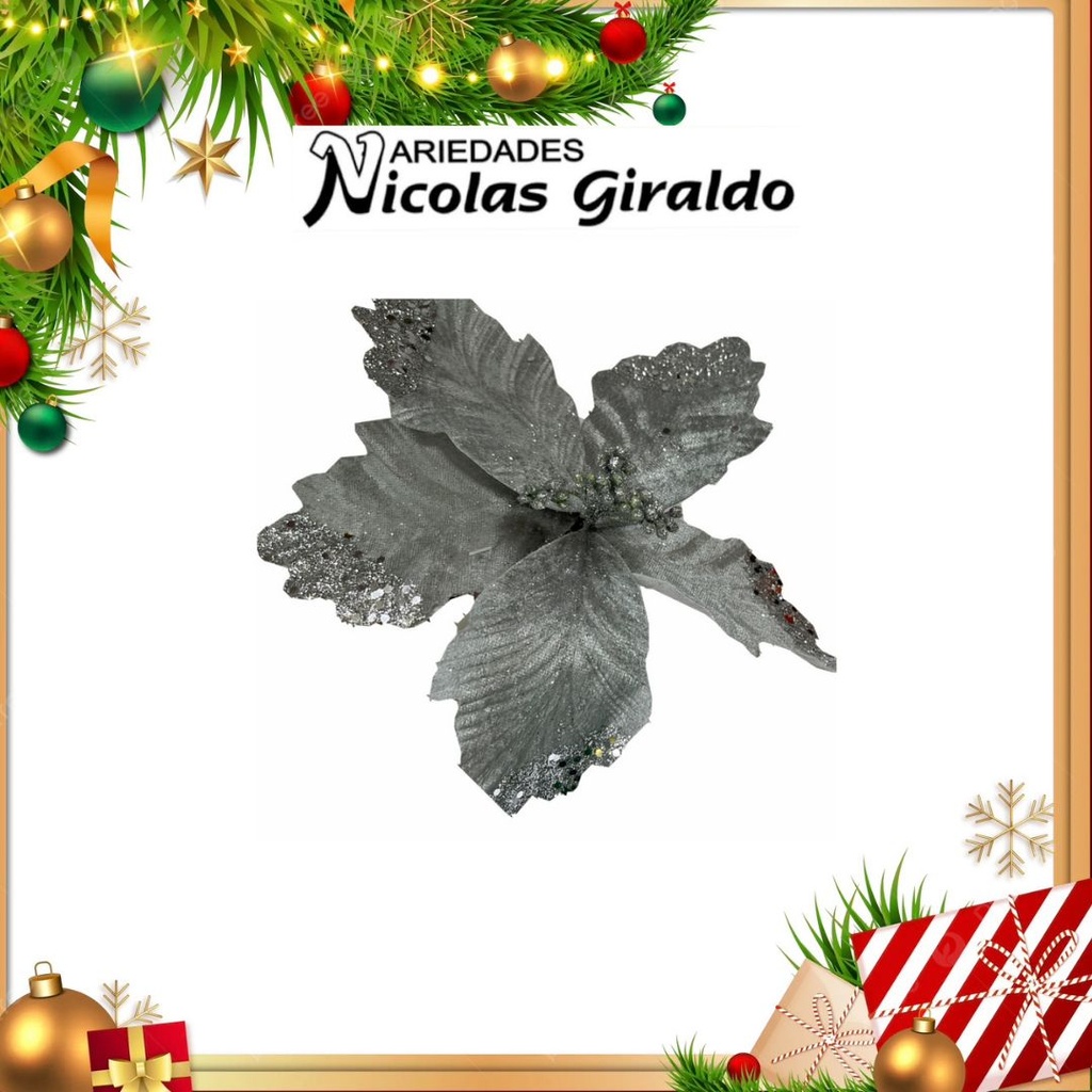 FLOR NAVIDEÑA MEDIANA PLATA