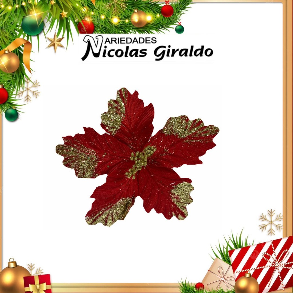 @FLOR NAVIDEÑA MEDIANA ROJA