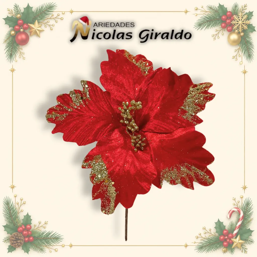 [A4136R] FLOR NAVIDEÑA MEDIANA ROJA