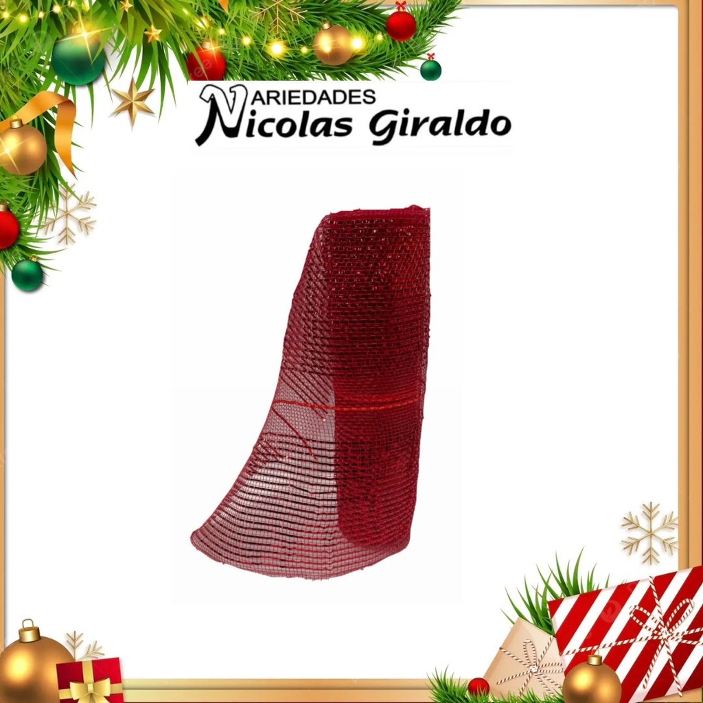 MALLA DECORATIVA 26CM 5 YARDAS ROJA 