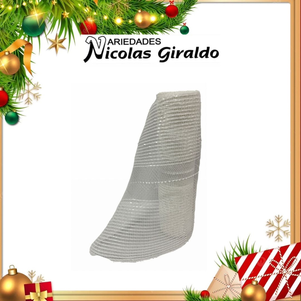 MALLA DECORATIVA 26CM 5 YARDAS BLANCA 