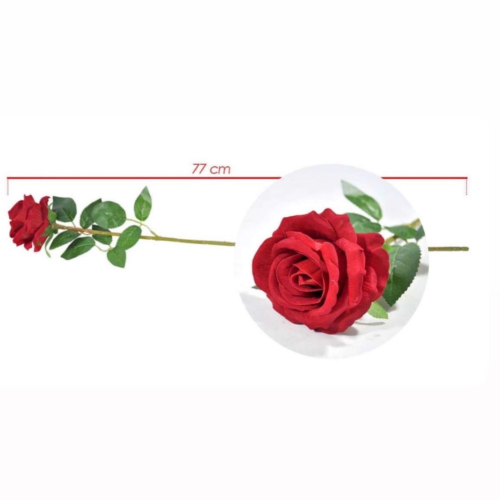 Flor artificial rosa x1 grande  