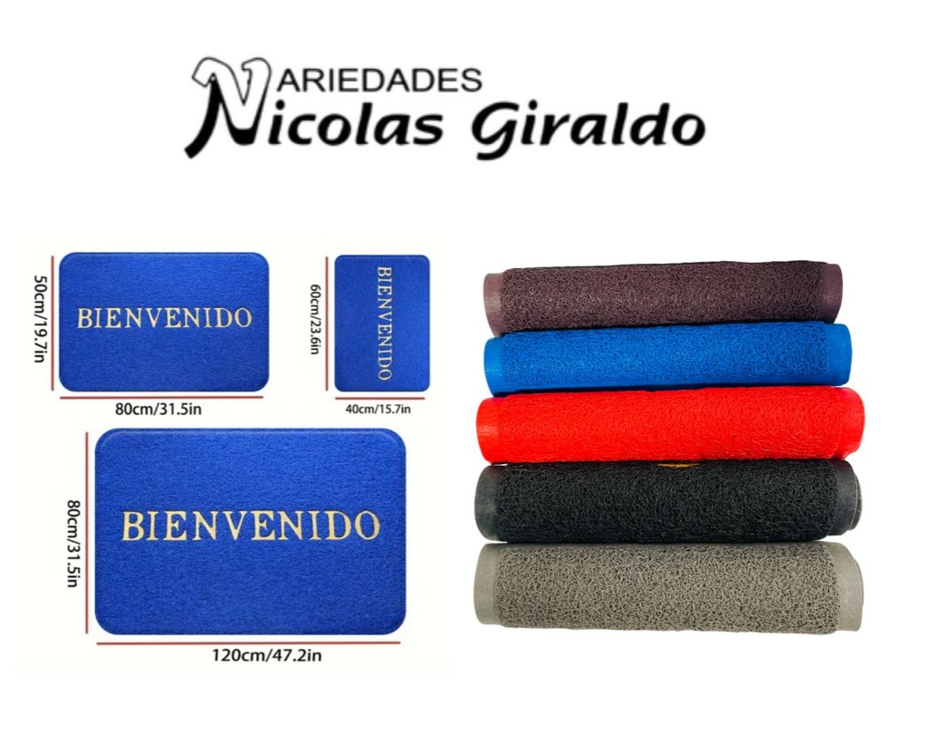 Tapete piso bienvenido pvc 54X34