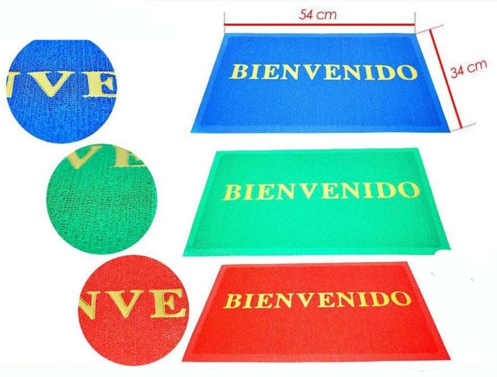 Tapete piso bienvenido pvc 54X34