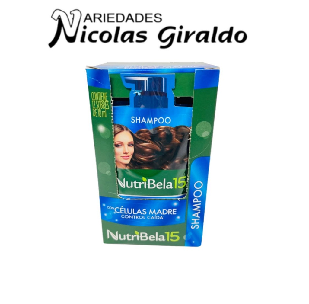 Shampoo nutribela celula madre (azul) sobre x12 