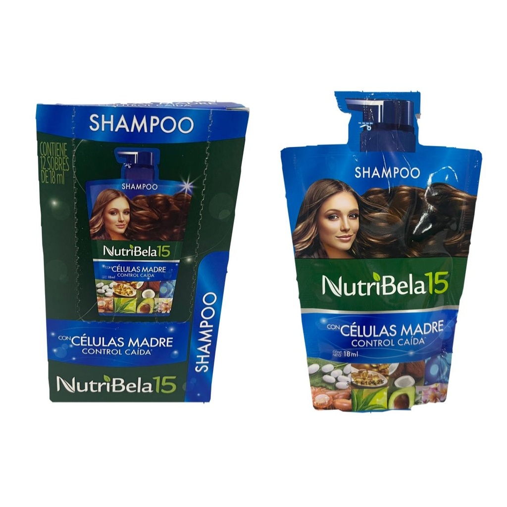 Shampoo nutribela celula madre (azul) sobre x12 