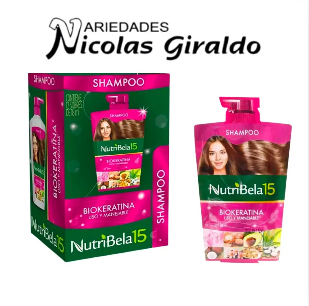 [21500011] Shampoo nutribela biokeratina (fucsia) sobre x12 