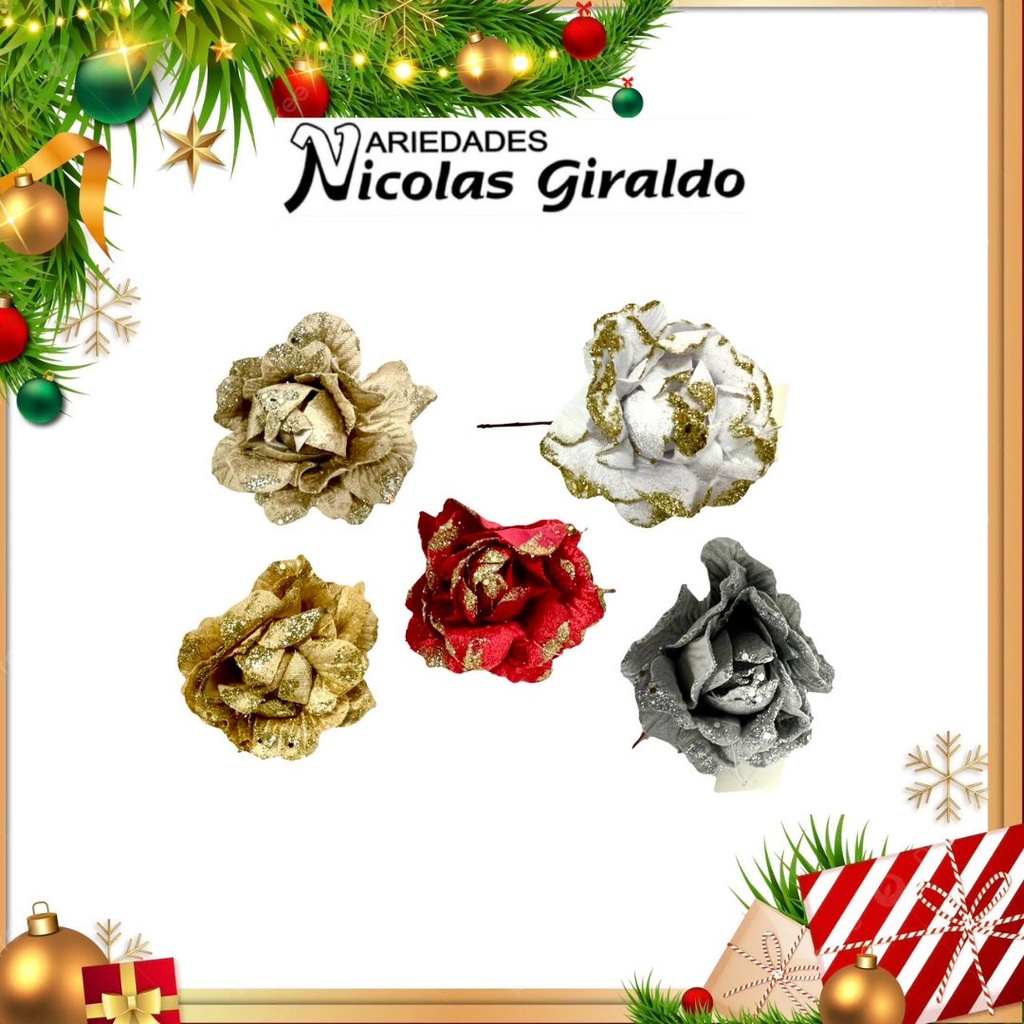 @FLOR NAVIDEÑA ROSA SURTIDA