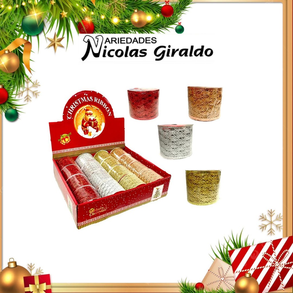 @CINTA DECORATIVA ESCARCHADA 6CM X3 YARDAS