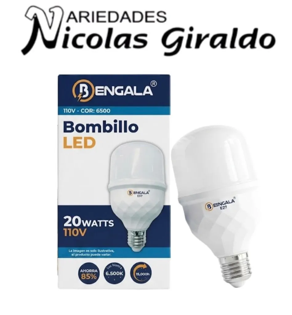 Bombillo bengala 20 watts redondo  