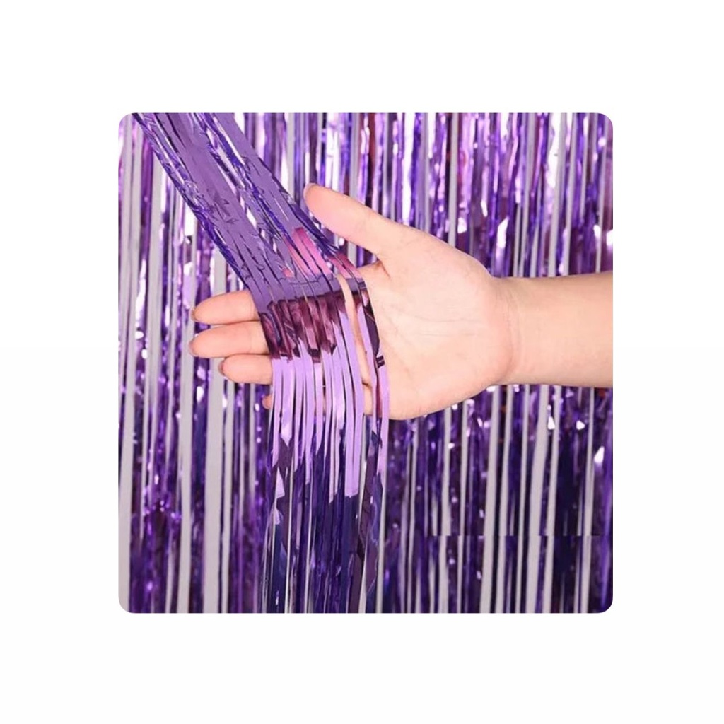 Cortina fiesta brillante 2x1mt lila