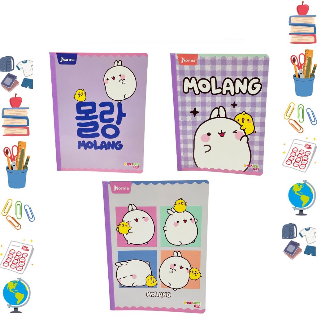 [576105] Cuaderno xpresarte cosido licencia 100H rayas molang