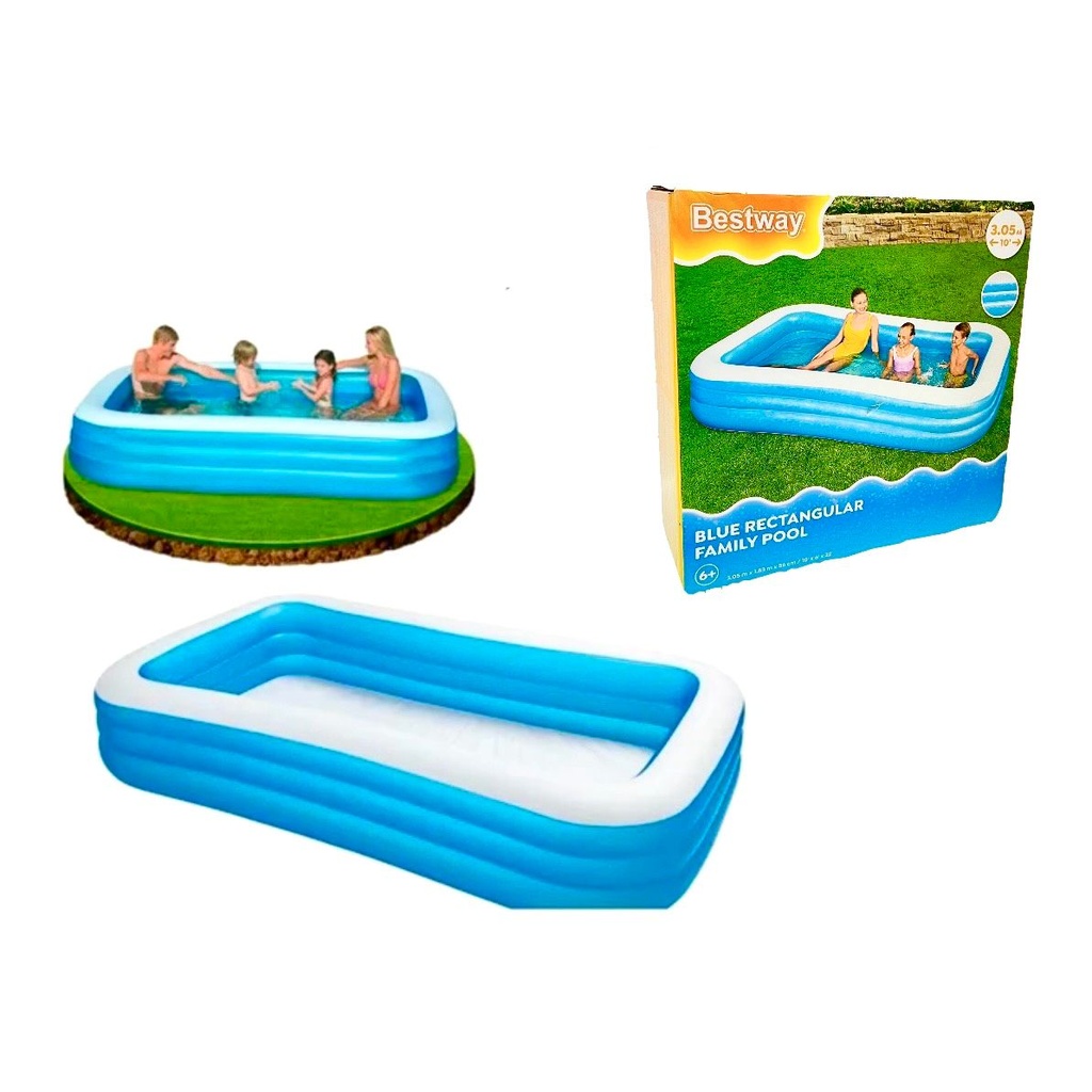 Piscina inflable rectangular grande 3.05cm x1.83cm x56alt
