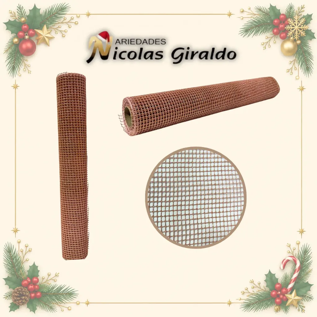 [SMR25-09] MALLA DECORATIVA LARGA 50CM ORO ROSA