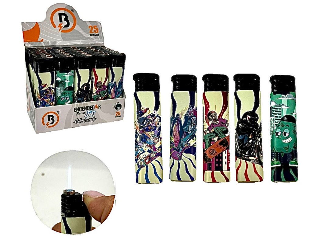 Candela flama jet estampada x25 bengala 