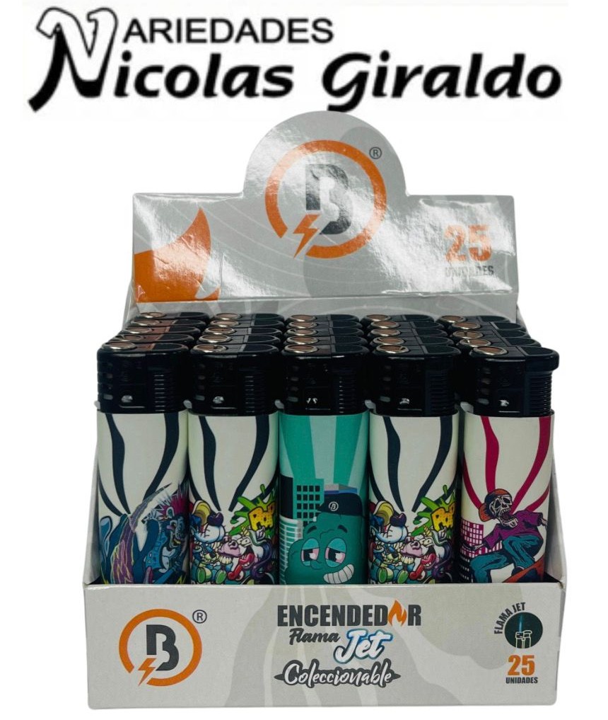 Candela flama jet estampada x25 bengala 