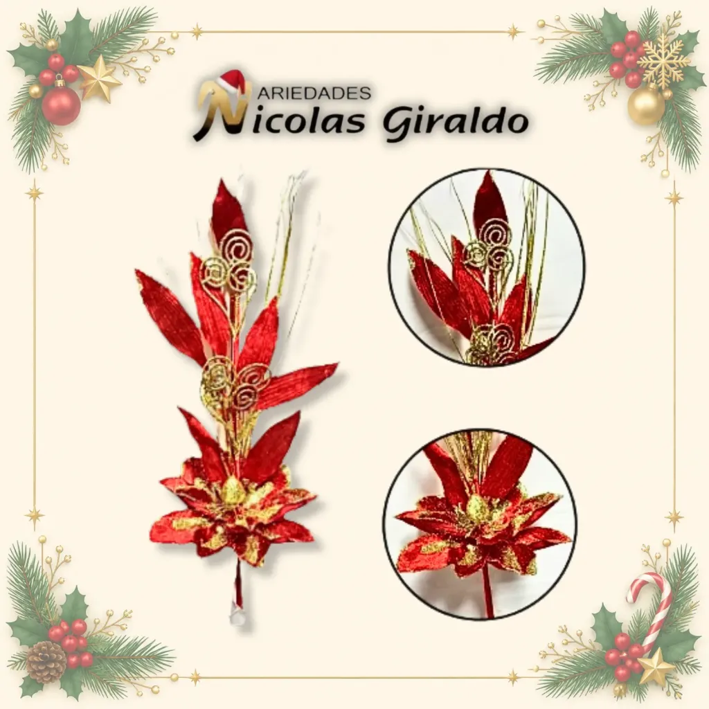 @FLOR NAVIDAD ESPIGA GRANDE  ROJA