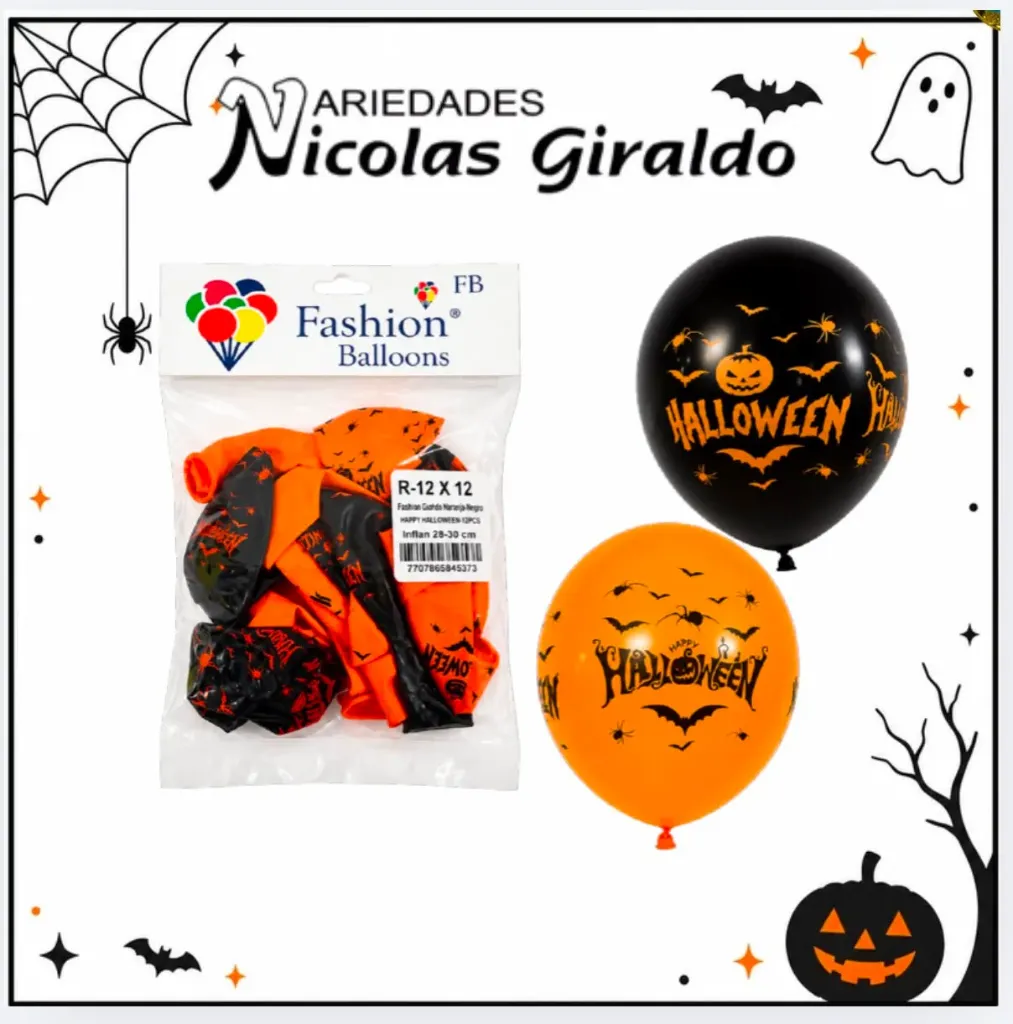 [845373] Bomba fashion ballons estampada Halloween r12x12 