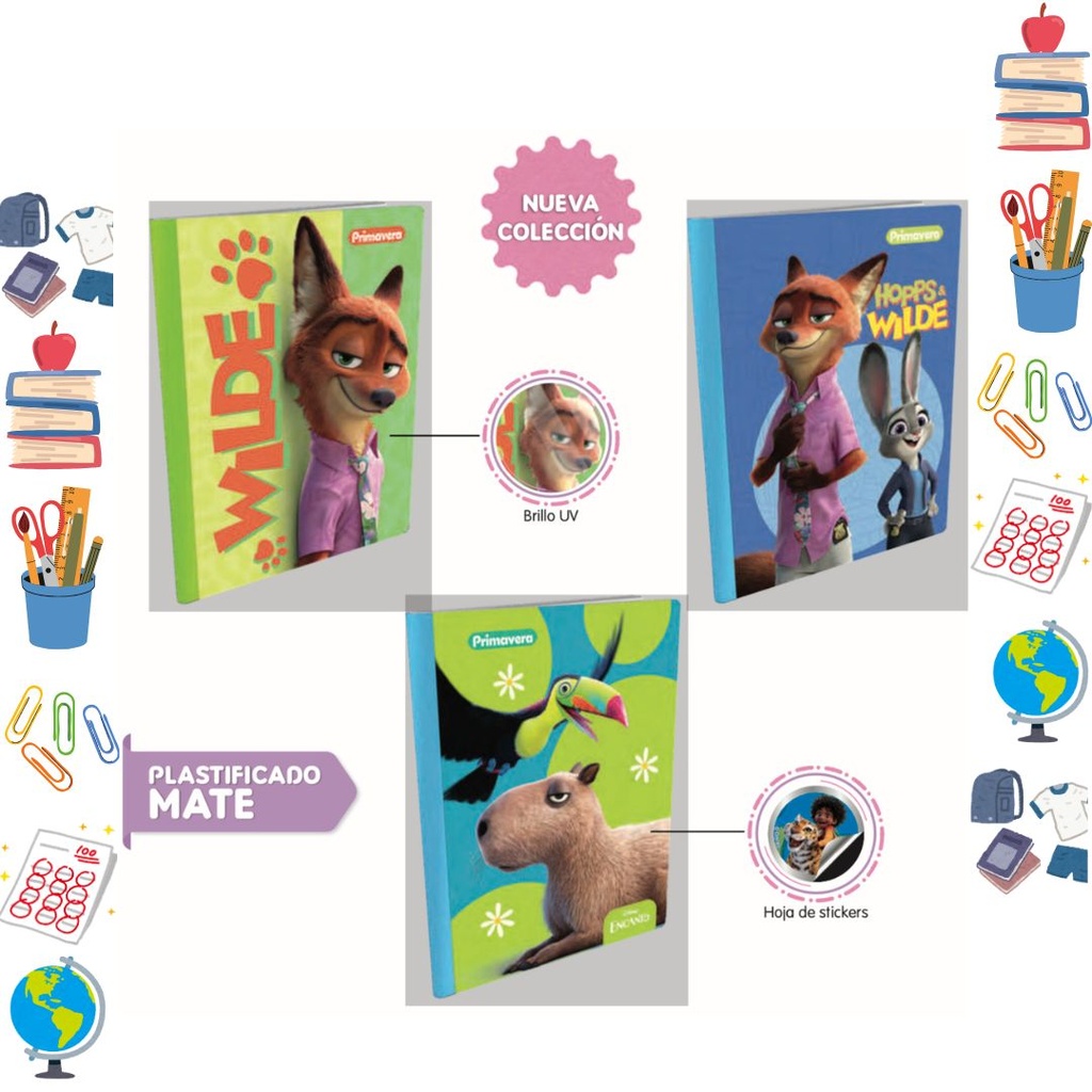 [P4245] Cuaderno cosido primavera 100H cuadro disney movies